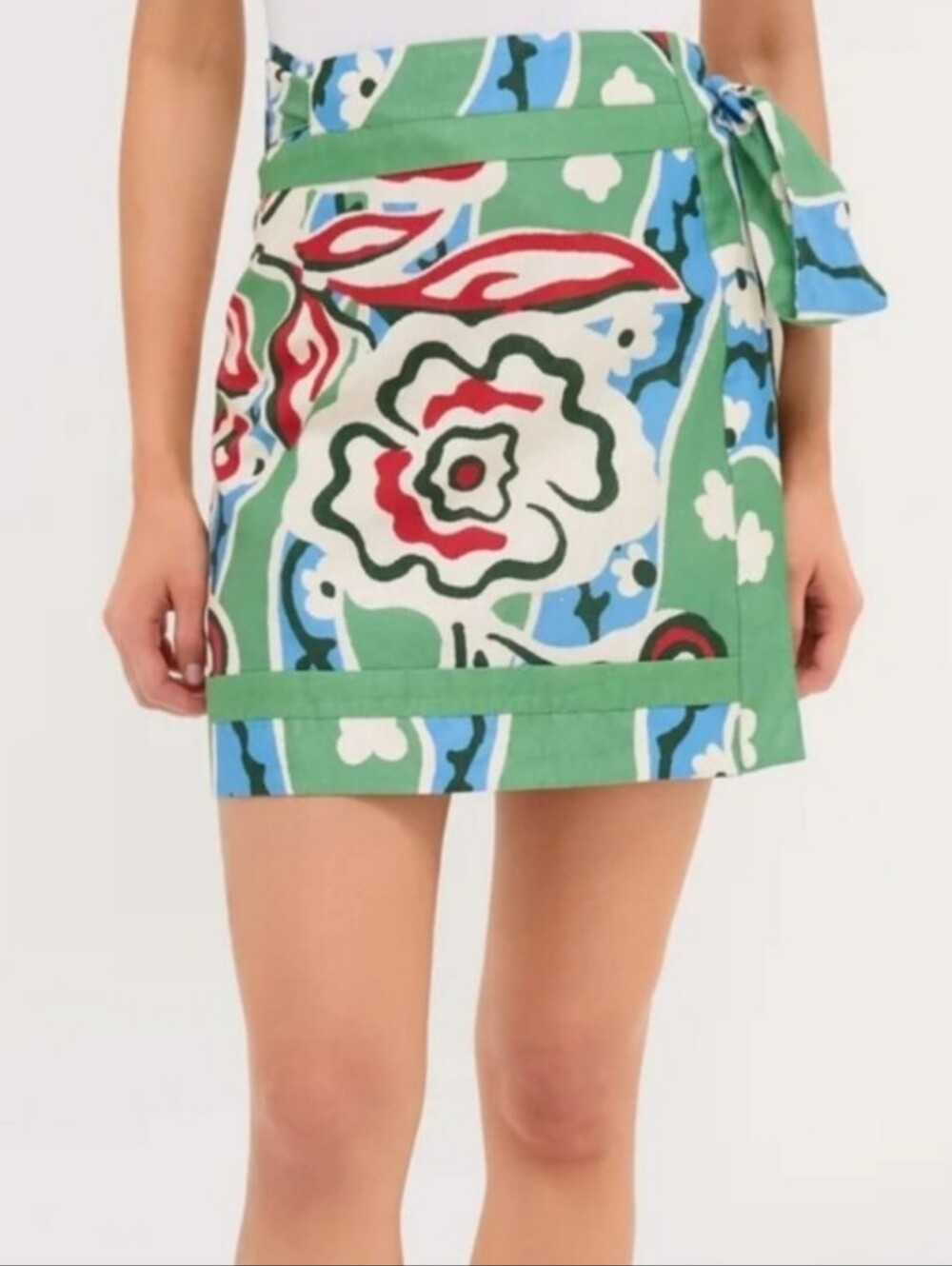 Tuckernuck Fauvist Floral Payton Wrap Mini Skirt Linen Women Extra Smal NWT